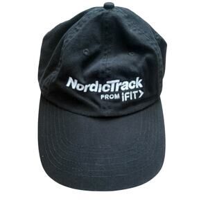 NordicTrack Hat Black Unisex 100% Cotton Athletic Sporty Workout Outdoors